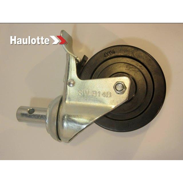 Haulotte Part # 0029-094 - Caster-4in-Rnd-13/16x1-3/4 Stem Dual Lock/Ball Bearing. 175#