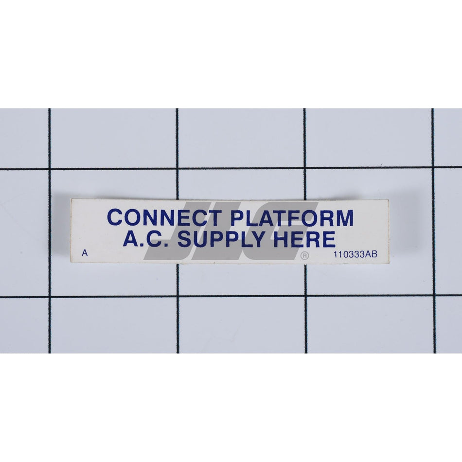 Skyjack Part # 110333 - Label. VL. 110V AC Outlet