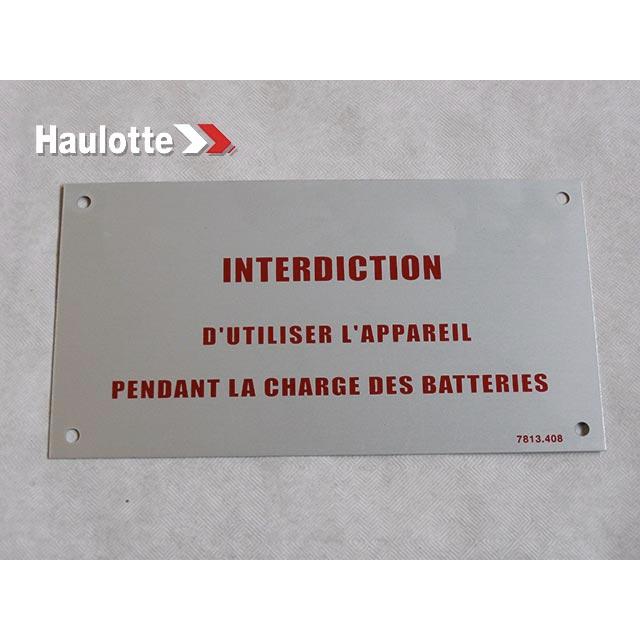 Haulotte Part # 3078134080 - PROTECTION CHA LABEL