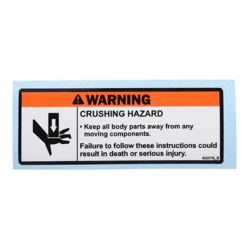 JLG Part # AU2119 - DECAL. HAND CRUSHING HAZARD